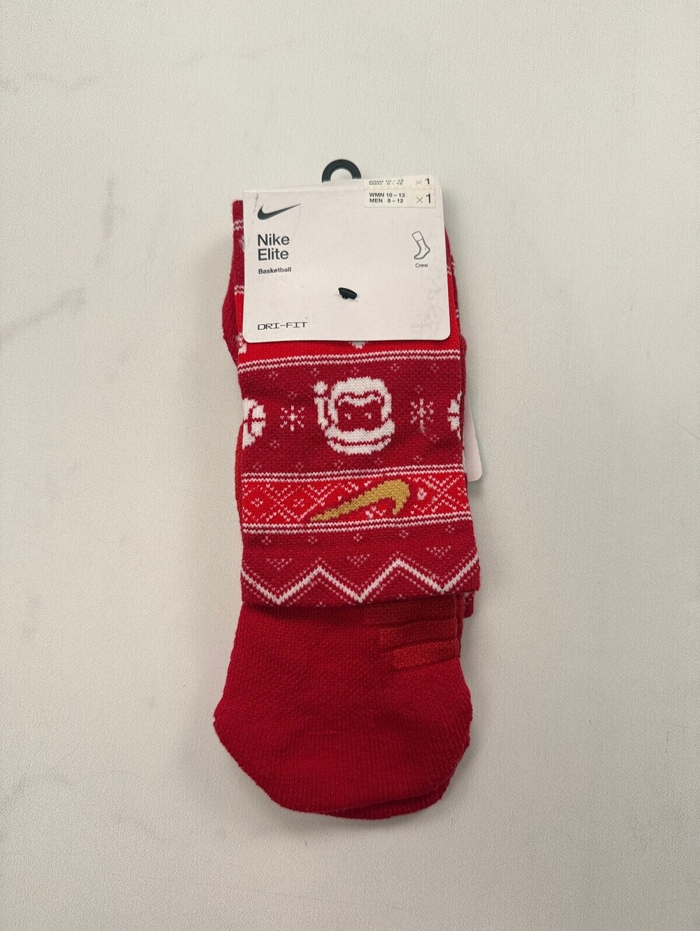 Nike Elite Socks Red Modern Sporty - Women 10-13 Men 8-12